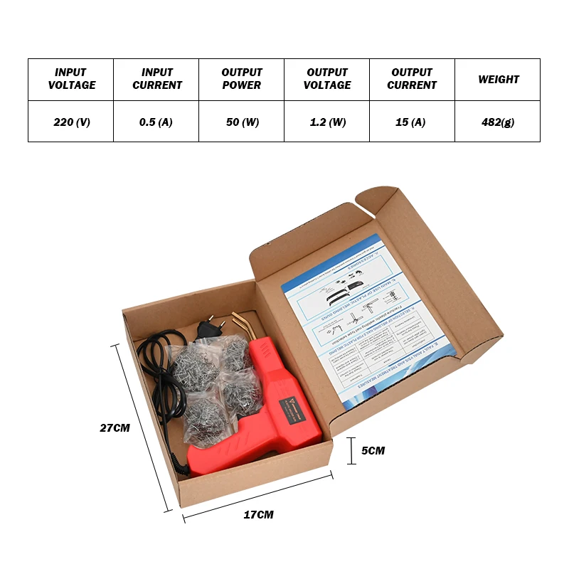 Soldadores de plástico prácticos de 50W, herramientas de garaje, máquina grapadora caliente, máquina de reparación de grapas de PVC, herramienta de soldadura para reparación de parachoques de coche