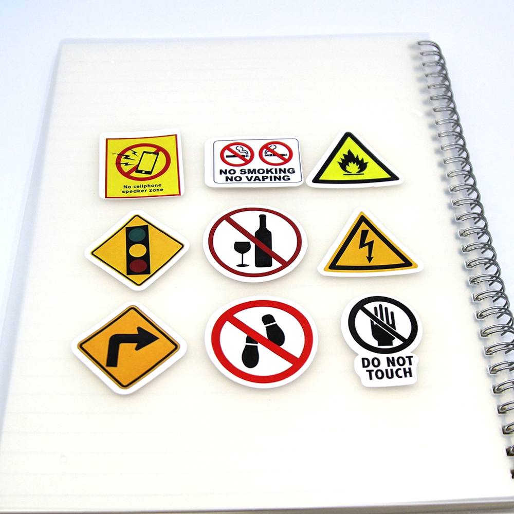 10/50/100PCS Warnung Muster Zeichen Aufkleber Pack DIY Skateboard Motorrad Koffer Schreibwaren Aufkleber Dekor Telefon Laptop spielzeug