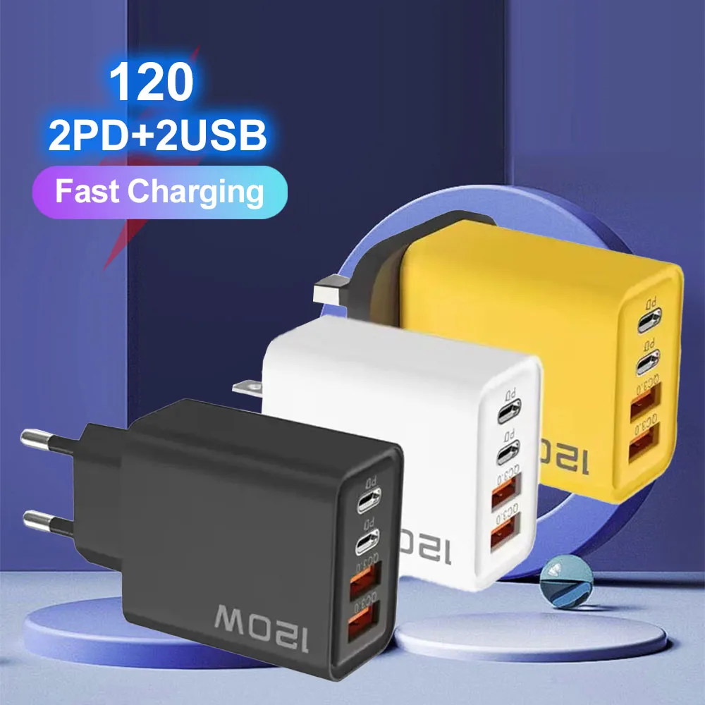 2 USB 2 Typ Multi Port Wand Ladegerät USB PD Adapter Für Xiaomi iPhone 13 12 für Samsung Handy Stecker Aufladen