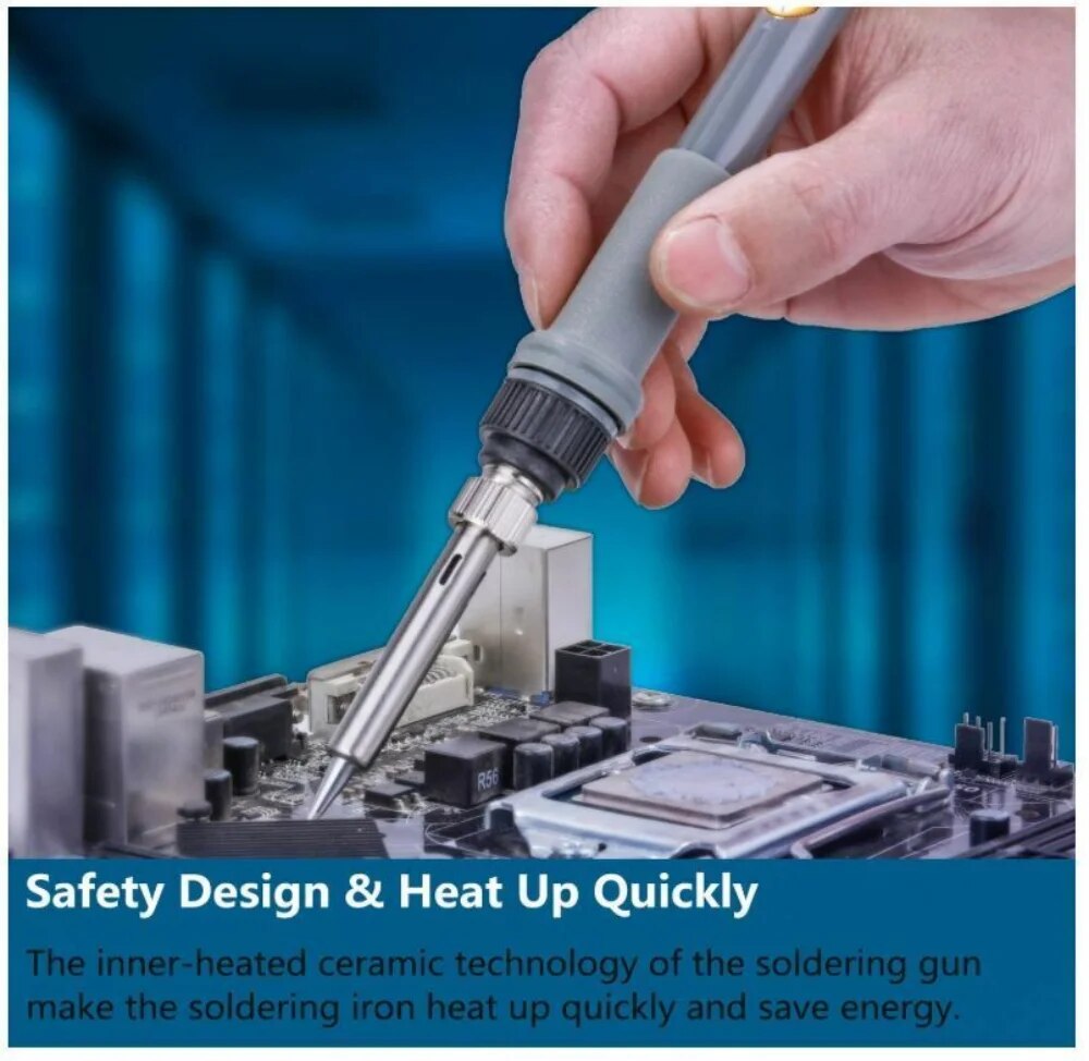 Ensemble de fer à souder électrique à température réglable, outil de réparation de soudure, 220V, 60W, 7 pièces