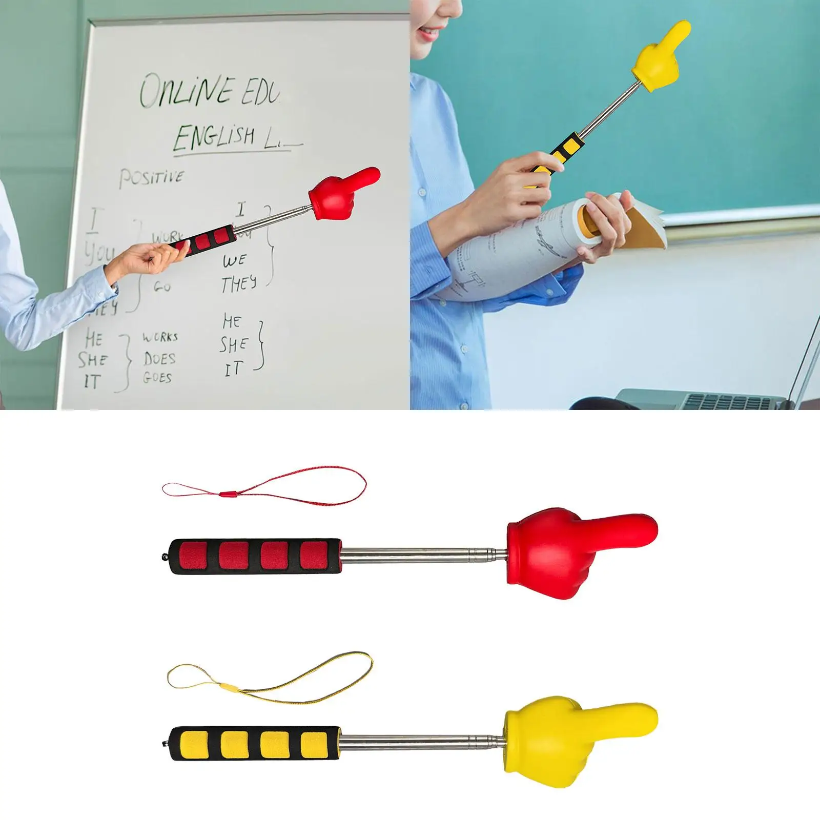 Telescopic Teachers Pointer Stick Mini Hand Pointer, Portable,Presentation Pointer Hand Whiteboard Pointer for Office Teacher