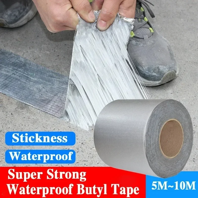 Cinta impermeabilizante de techo con parche de butilo, cinta autoadhesiva para grietas de azulejos de techo, papel de aluminio impermeabilizante, banda de sellado impermeable para pared