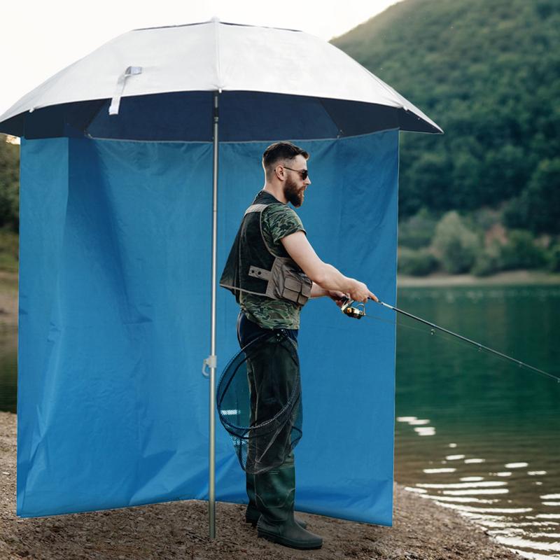 Parasol portátil con diseño de media circunferencia, tela envolvente impermeable, para exteriores