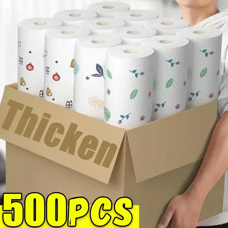 500/50 Uds trapos desechables de cocina reutilizables paños de limpieza no tejidos paños de lavar platos trapo toallas estropajos antiadherentes