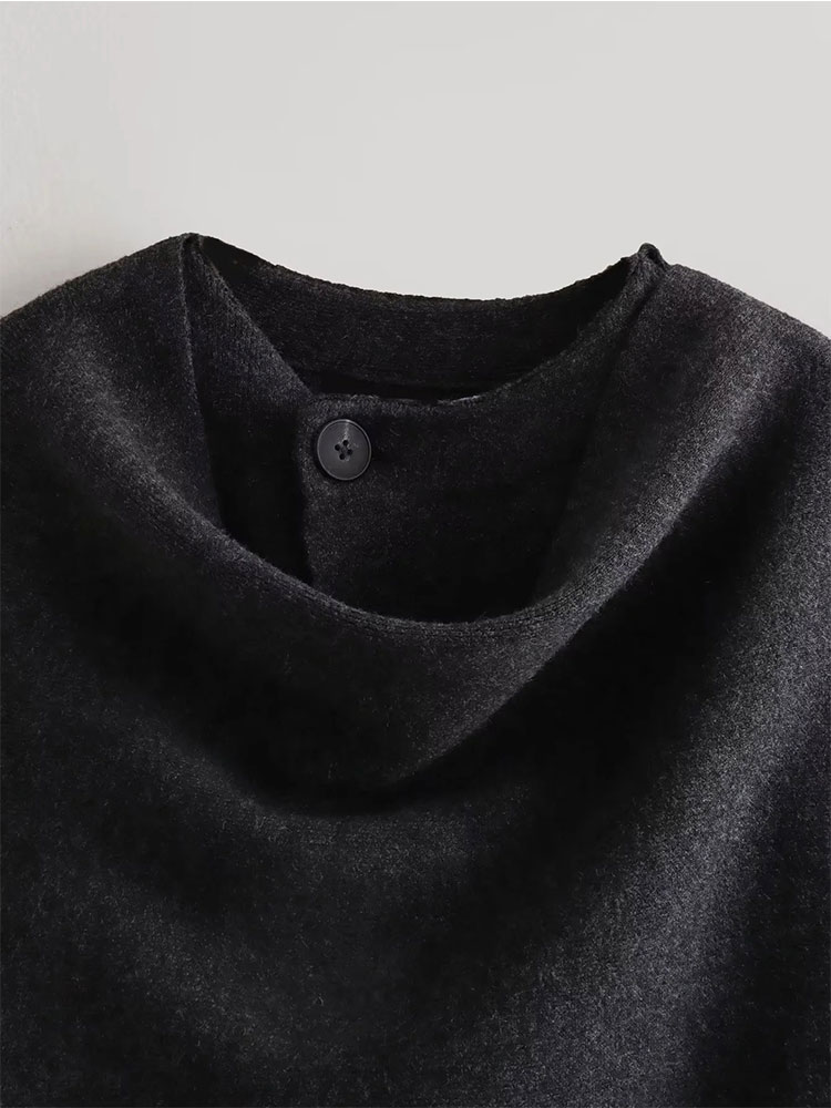 NLZG 2023 Winter Weibliche Schal Mantel Langarm Gestrickte Asymmetrische Jacken Für Frauen Streetwear Kausalen Frauen Mäntel