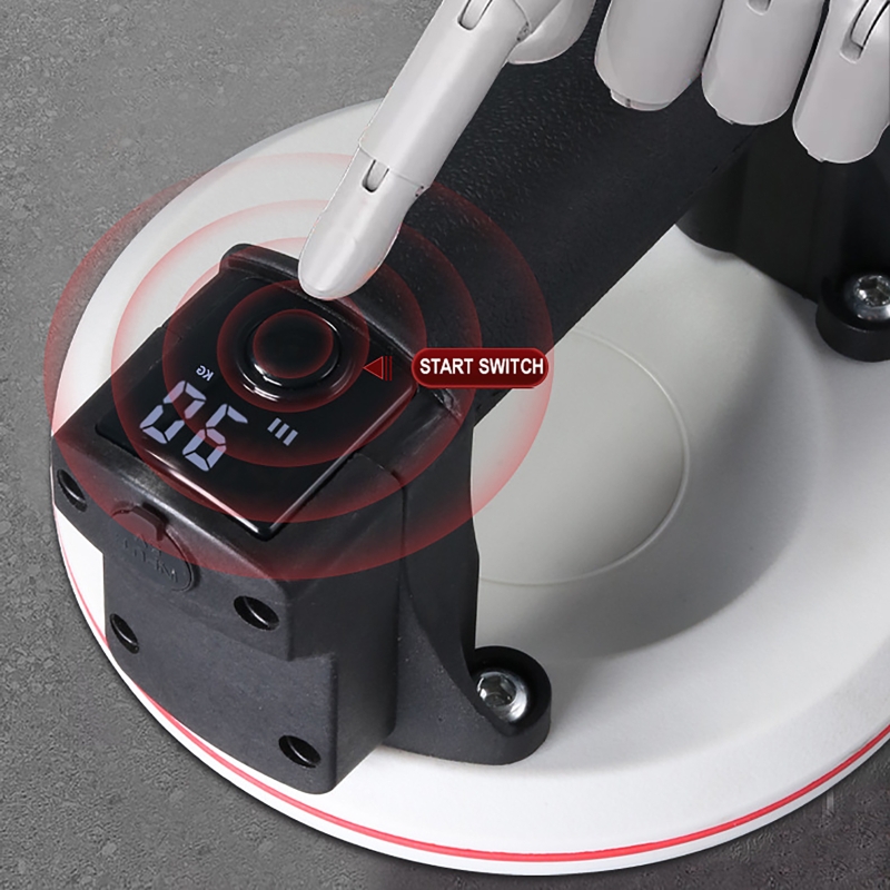 Ventosa elétrica com display digital de 6 polegadas, início com um clique, bomba de ar a vácuo, força 200kg, ferramenta de manuseio de ventosa de telha de vidro