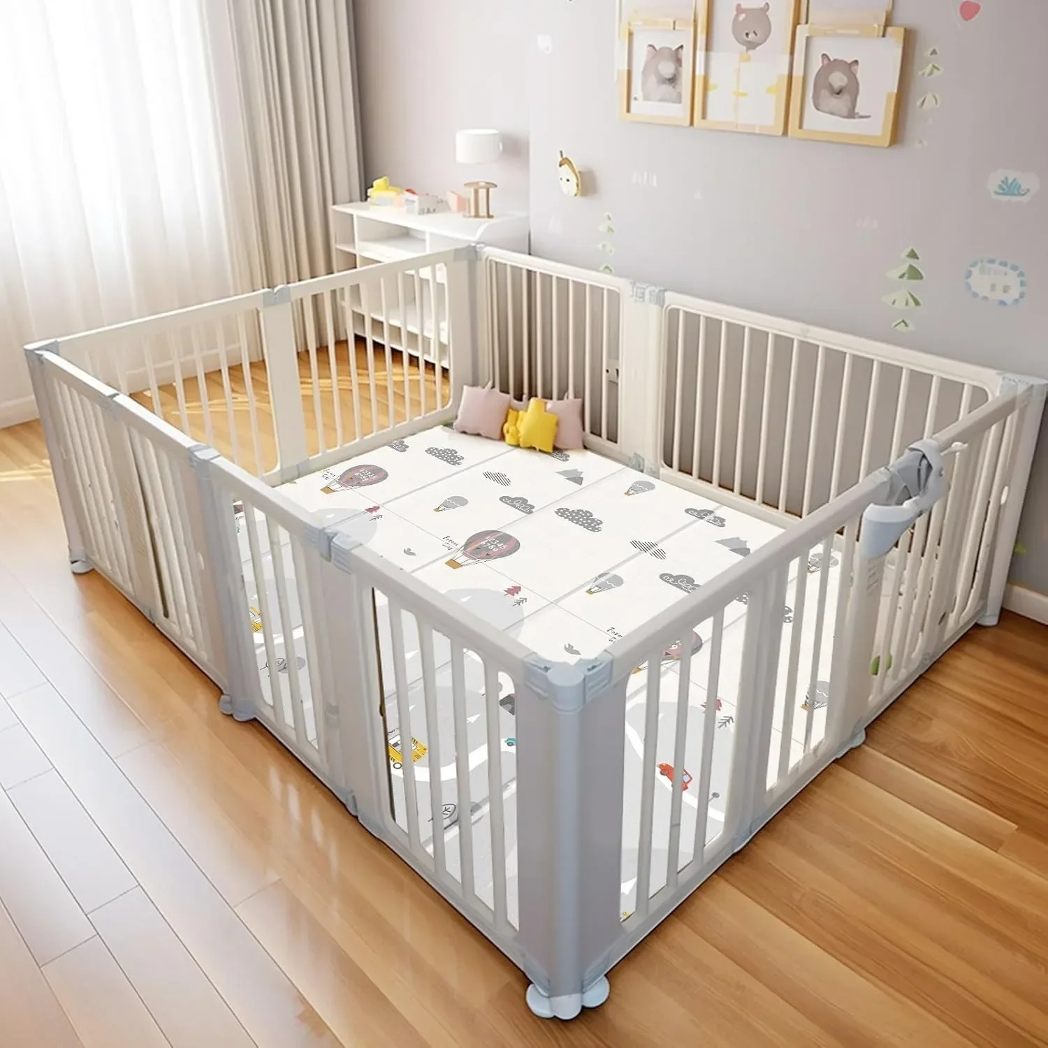 200*180 センチメートルベビープレイマット折りたたみ XPE プレイマット子供ソフトフロアマット保育園漫画アクティビティゲームパッド両面ベビーカーペット