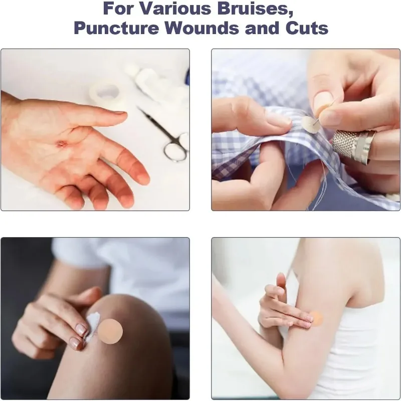 100 pçs pequena ferida pe redondo à prova dwaterproof água band aid vacina bandagem gesso adesivo bandagem pegajosa kit de primeiros socorros de emergência