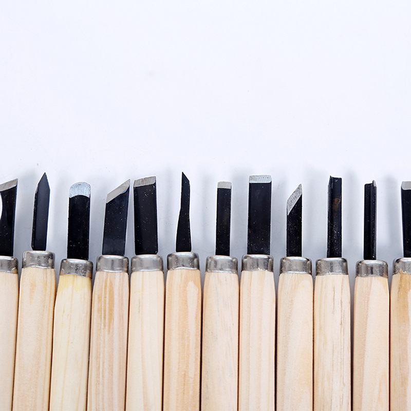 Ensemble de ciseaux à découper le bois, pour une coupe de base et un travail du bois détaillé, outils manuels de bricolage, Kit de couteaux à Gouges 12 pièces