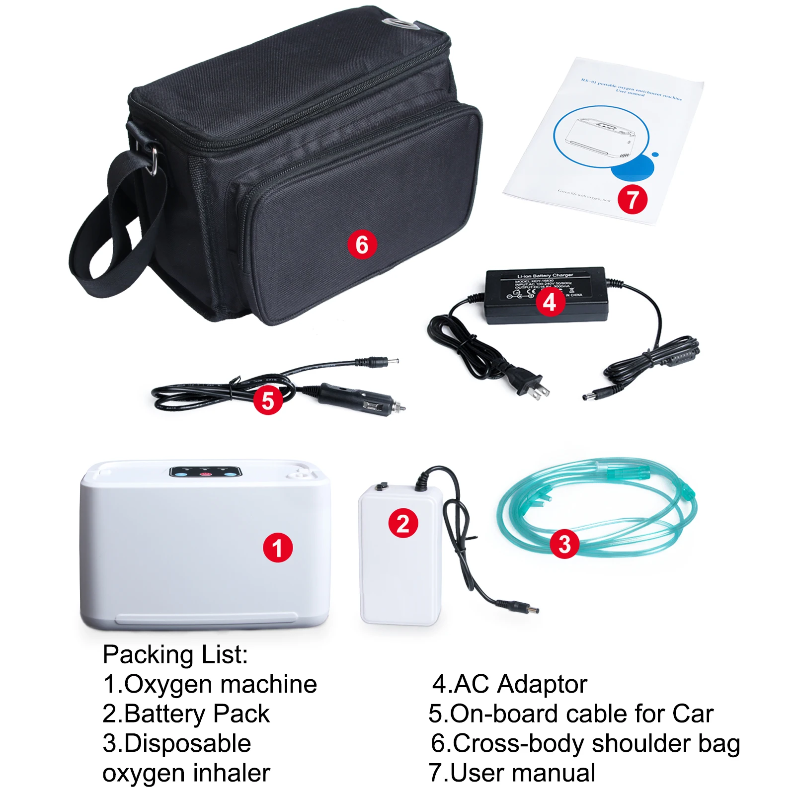 Mini Générateur d'Oxygène Portable à 2 Batteries, pour Voyage en Plein Air, 32.5% Impulsif, dehors, Dispositif de Concentration d'Oxygène