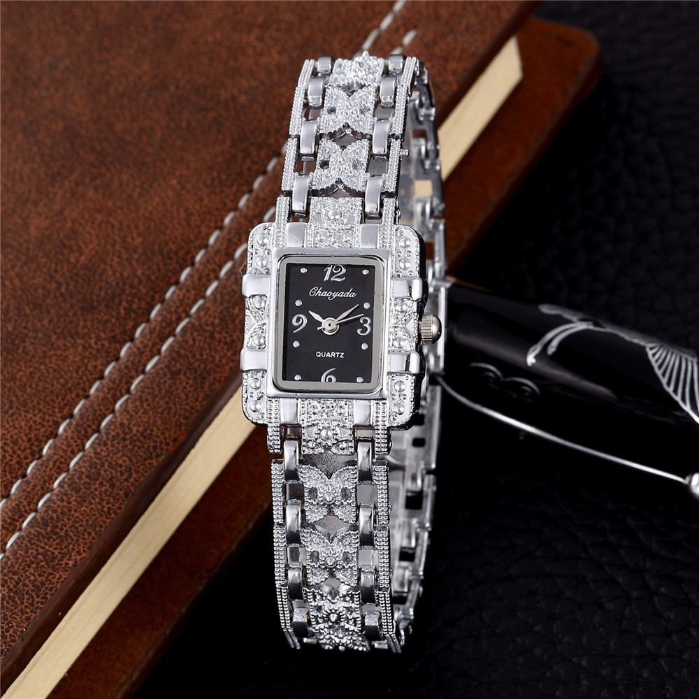 Phụ Nữ Mặt Chữ Bạc Inox Pha Lê Đồng Hồ Thạch Anh Thời Trang Cho Nữ Nữ Chính Relojes Bán Relojes