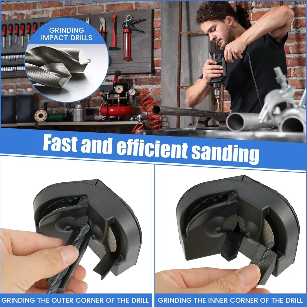Drill Bit Sharpener Multipurpose Grinding, Electric Impact Drill Knife Sharpener ,Disposable Double-sided Polishing for All Bits