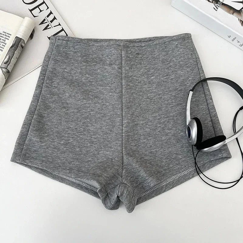 Summer basic solid color versatile shorts for women casual and elegant high-waisted slimming straight shorts