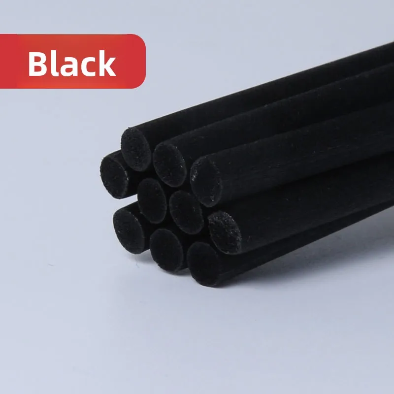 100 Pcs/Pack 3mm*20cm Diffuser Sticks , Fragrance Refill Black Fibre Reed Thick Aromatherapy Diffuser Sticks for Diffuser Oils