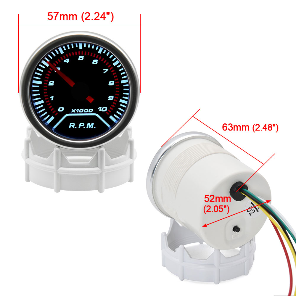 2 "52mm universal 12v led fumaça len-1 ~ 0 ~ 2 bar turbo boost medidor/turbo boost medidor com luz de fundo led branca para carro 12v
