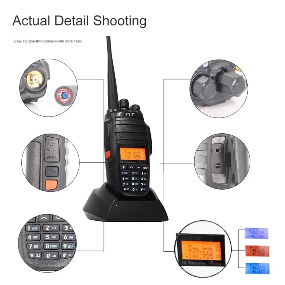 TYT TH-UV8000D High Power 10W Dual Band Handheld Transceiver 10KM Amateur Two Way Radio Cross-band Repeater Function FM Radio