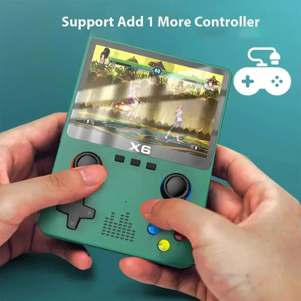 NEUE X6 Spielkonsole Retro Videospielkonsole 3,5 ''IPS Bildschirm Tragbare Handheld-Spiel-Spieler Klassische Spiele Kinder Geschenke
