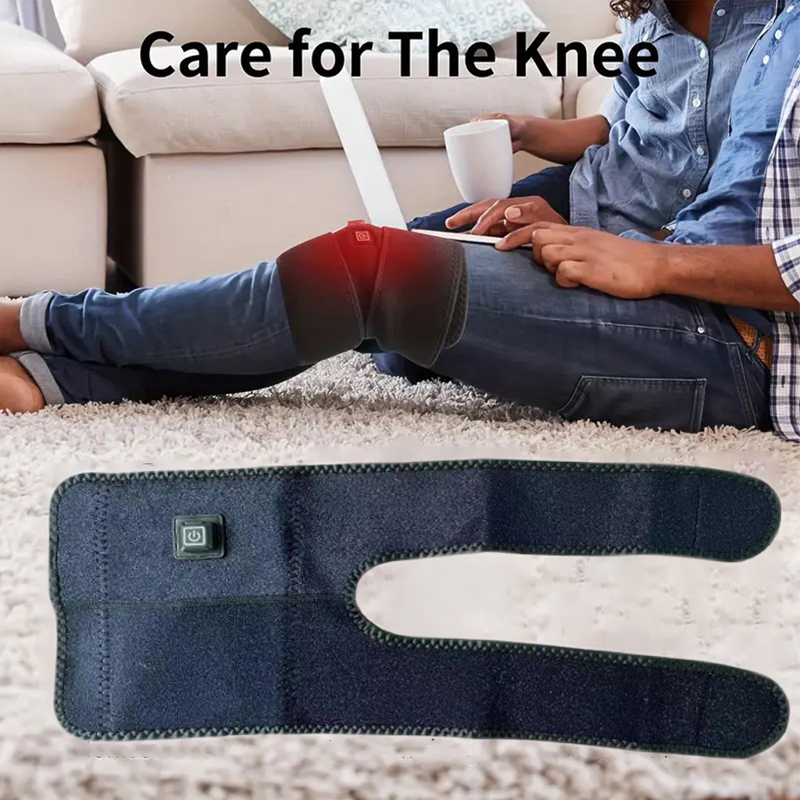 Protección de rodilla eléctrica con calefacción USB, cinturón de soporte de rodilla, herramienta de calor con 3 temperaturas ajustables, operación de un solo botón