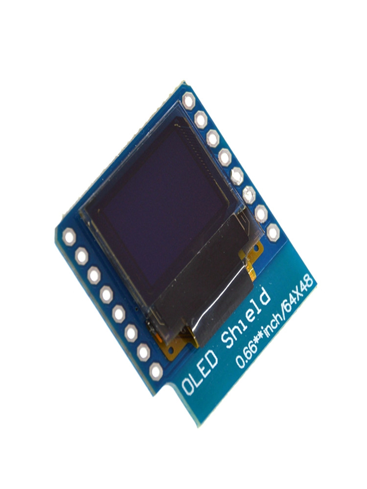 0.66 inch OLED LED LCD Dispaly Shield Compatible for WEMOS D1 MINI ESP32 64X48 0.66 inch Display 0.66" oled module IIC I2C