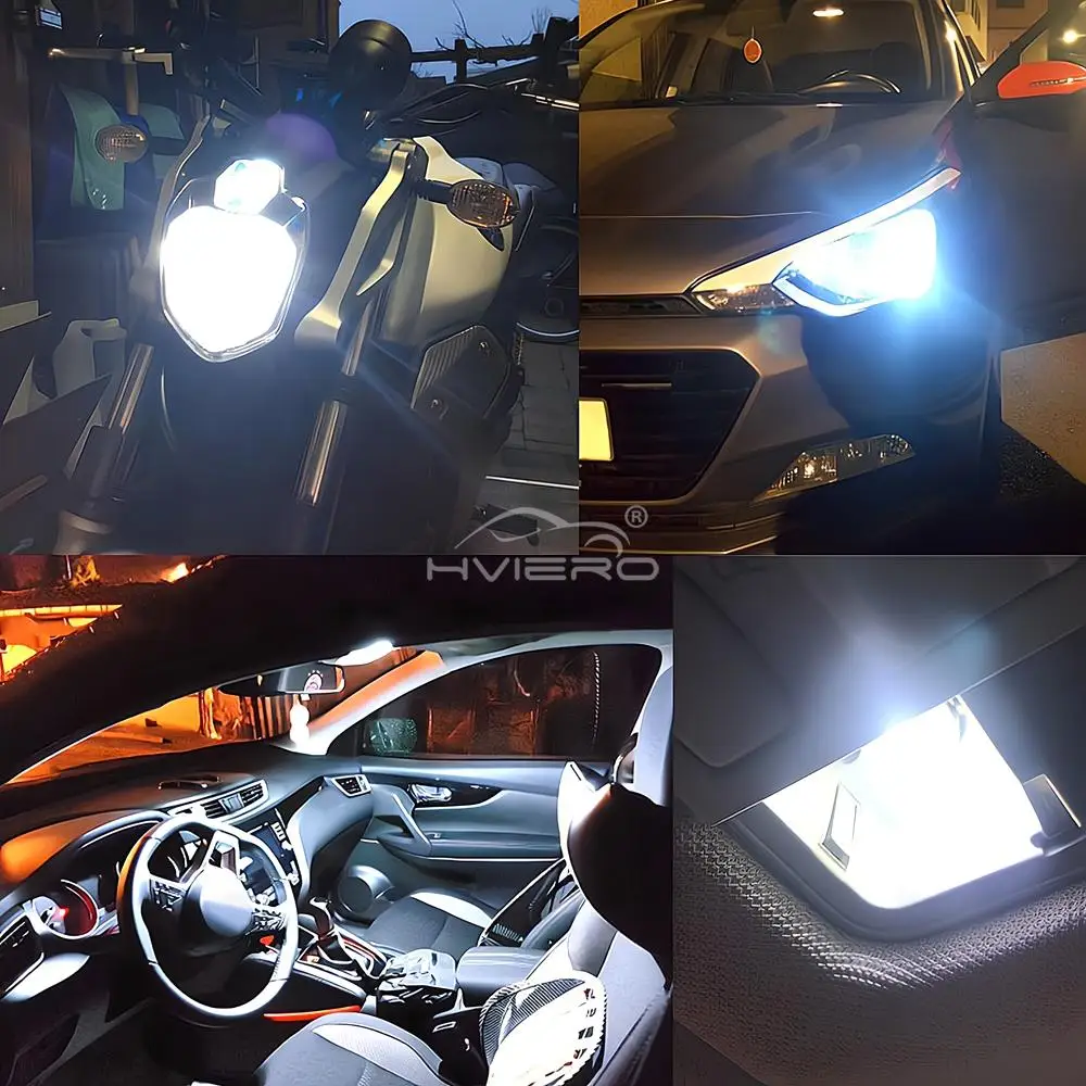 2/4 W5W 194 T10 แก้วที่อยู่อาศัย Cob LED บ้านหลอดไฟ 6000K Wedge ป้ายทะเบียนโคมไฟโดมแสงสีขาว Diedo Auto ภายในอ่าน 12V DC