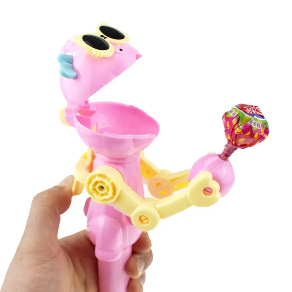 Soporte creativo para Robot piruleta, estuche Pop Ups de dinosaurio para comer piruleta, almacenamiento de dulces, juguete genial, regalos de recuerdo de fiesta para niños, 1 ud.