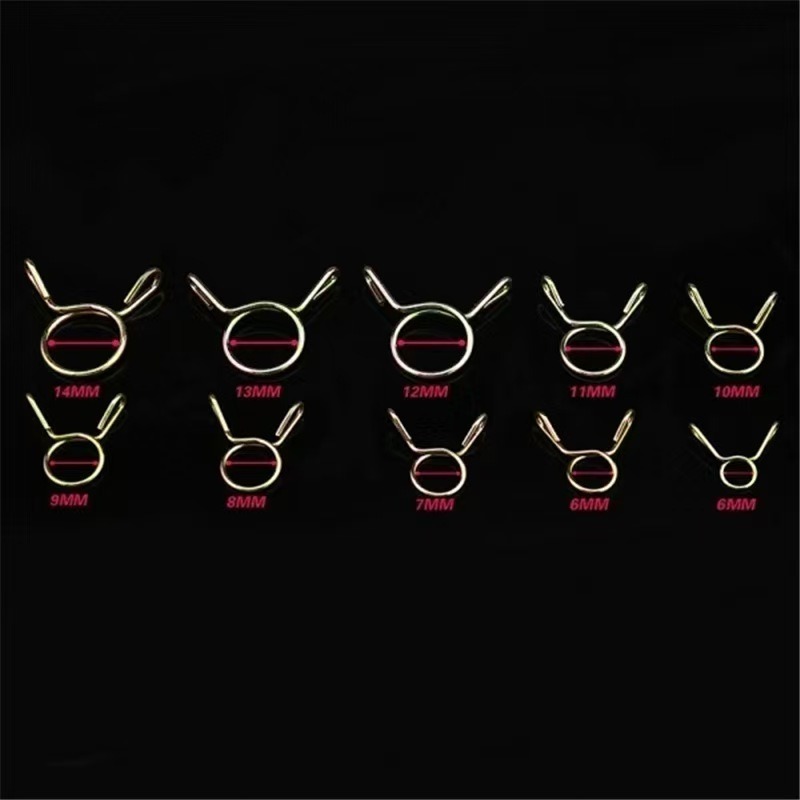 Braçadeiras de mola para mangueira de gasolina, 10/20/50 peças, 5 ~ 14mm, clipes de tubo zincado, linha de combustível, tubo de gasolina, braçadeira de mangueira de combustível para barcos de motocicleta