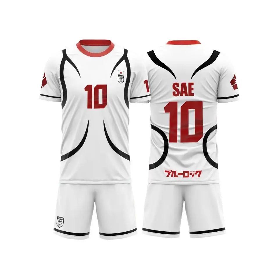 Blue Lock Japan U20 Weiß Cartoon Anime Cosplay Männer Anzüge Jersey Sommer Kinder Kurzarm Set Mode Frauen Sport Sets