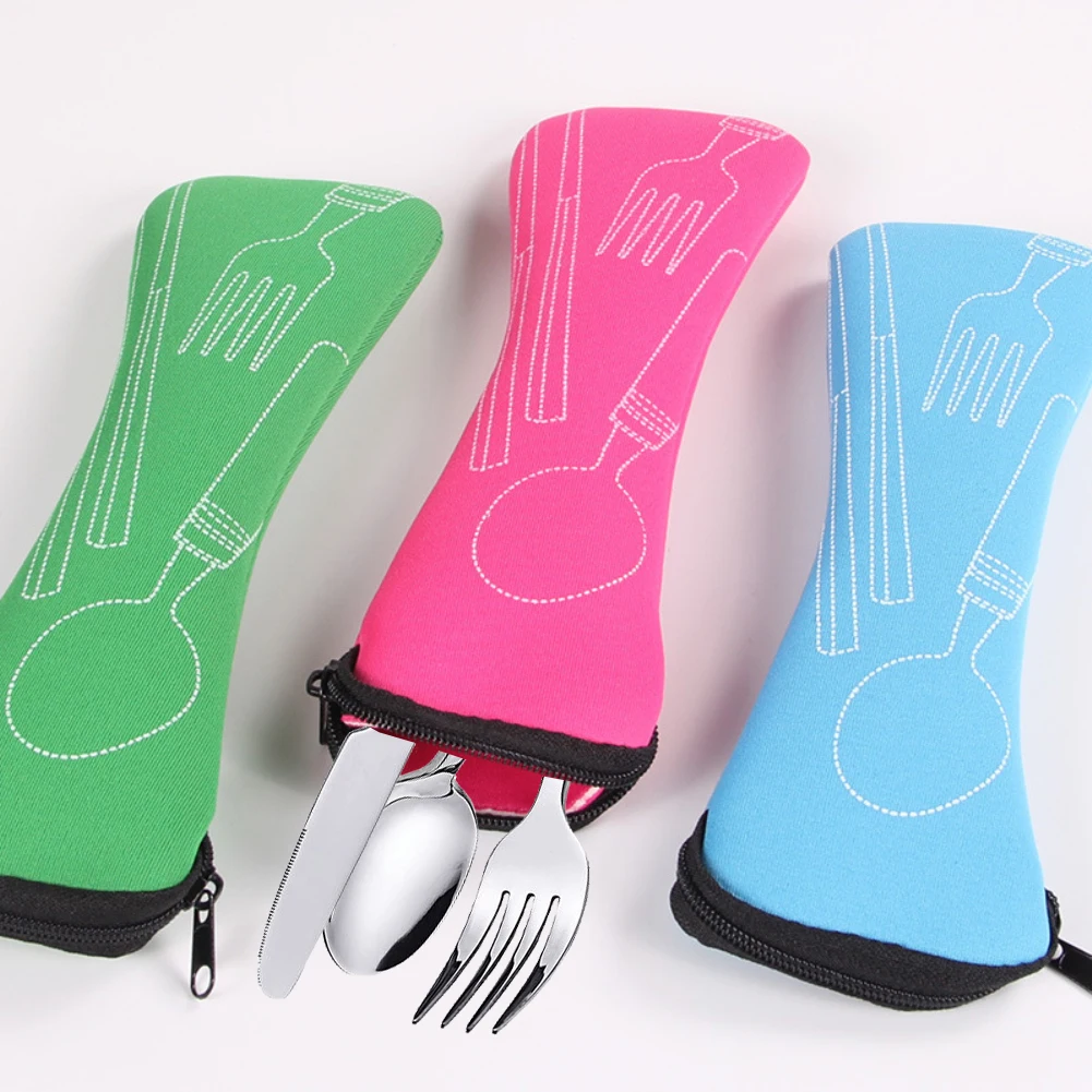 Portable Tableware Bag Cutlery  Dinner Set Travel Packaging Storage Box Dinnerware Picnic Fork Spoon  Without 