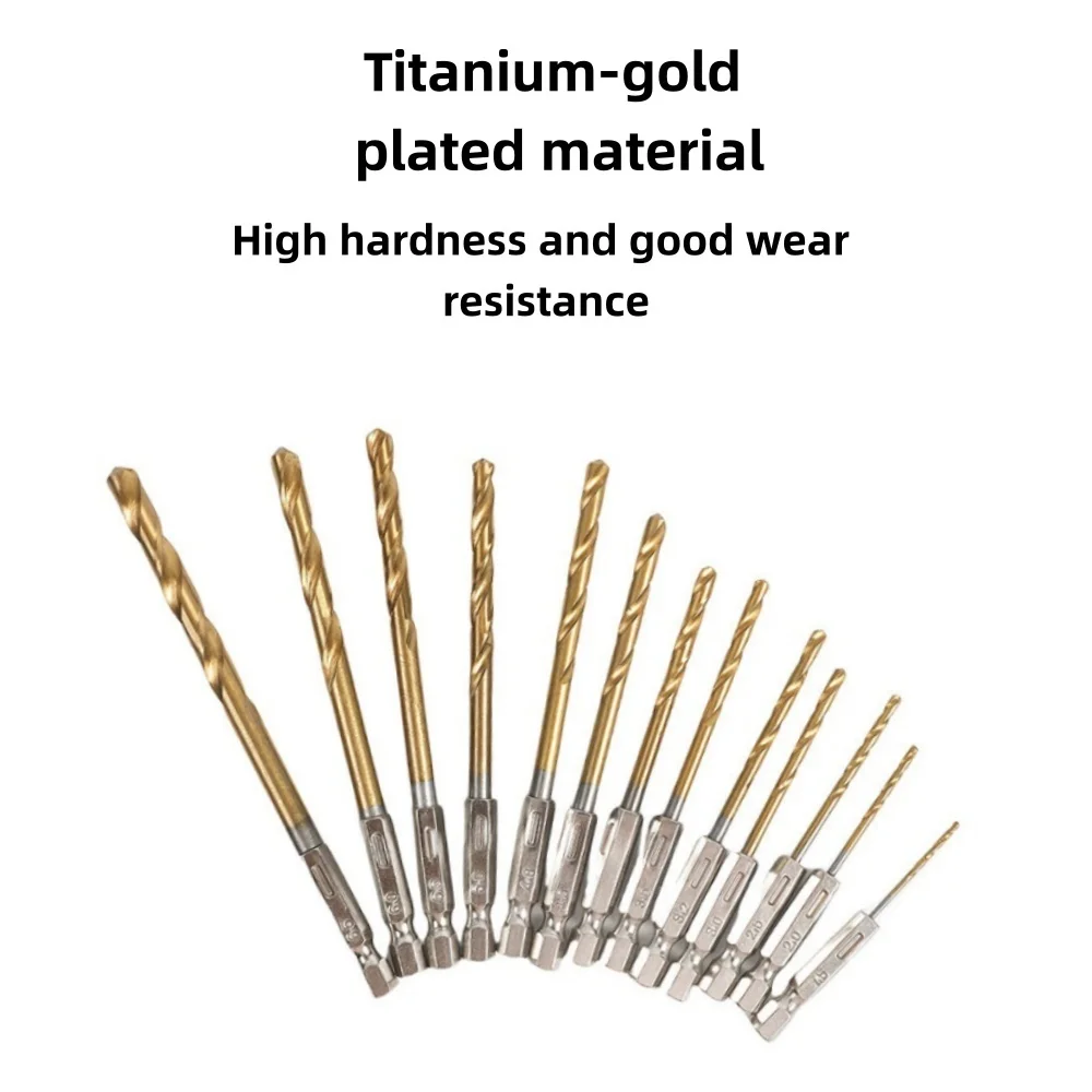 13Pcs Hexagonal Handle Twists Drill Bits Set Electric Drill Screwdriver Drilling Tool For Hardened Metal Stainless Woodworking