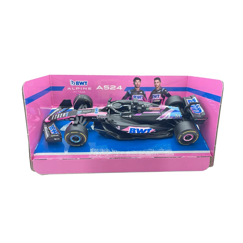 Bburago 1:43 BWT Alpine 2024 A524 # 10 # 31 F1 Racing Formula Car Статическая имитация литья под давлением модель автомобиля из сплава