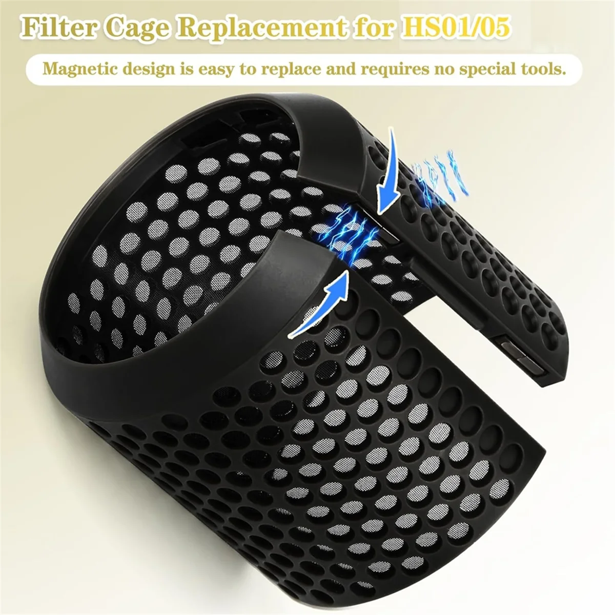 Magnetic Outer Filter Cage Cover for Dyson Airwrap HS01/HS05 Durable Replacement Attachment Hair Styler Filter