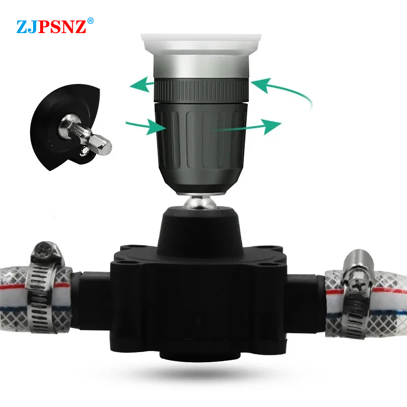 Portable Electric Drill Pump Self Priming Transfer Pumps Oil Fluid Water Pump Round Shank Heavy Duty Self-Priming Hand Universal