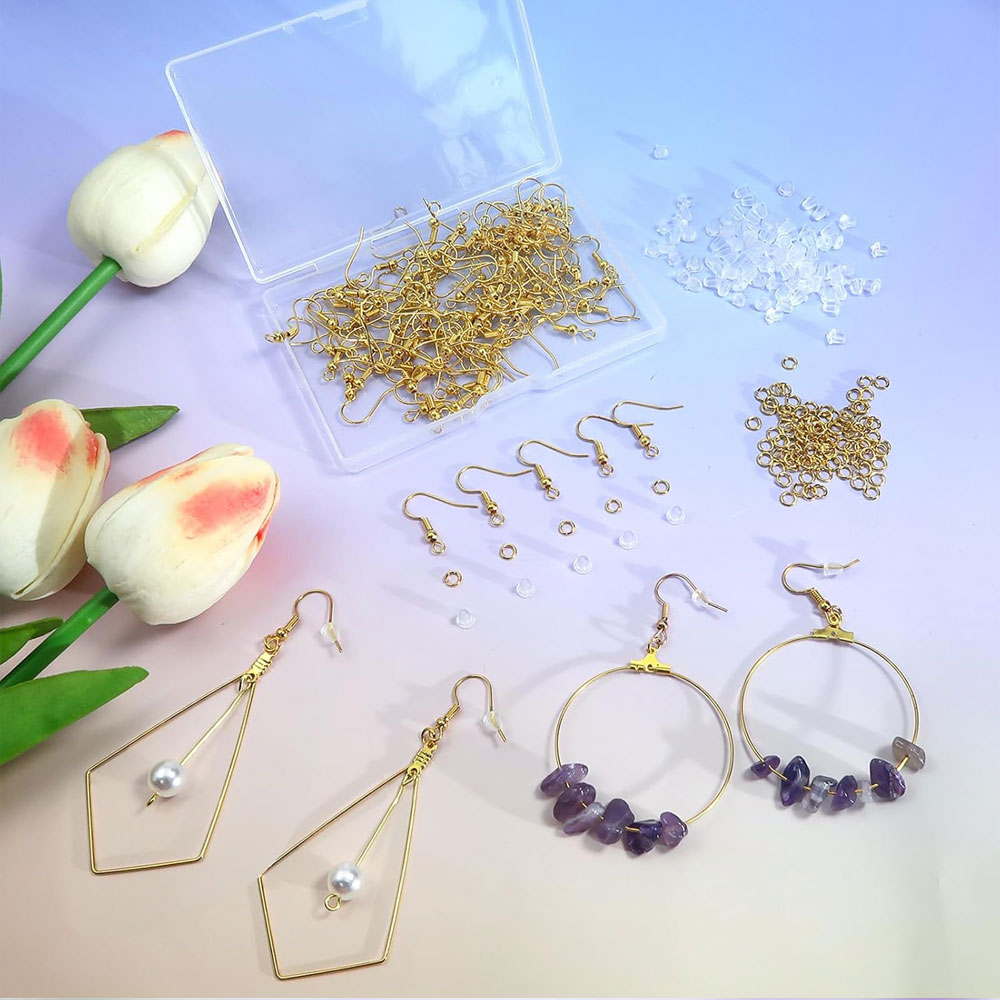 40/80/300 peças de laços fechados multicoloridos, ganchos de orelha, tampões de ouvido, podem ser usados para brincos diy, acessórios de fabricação de presentes de brinco