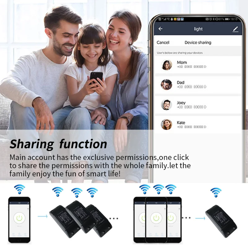 AXUS Tuya WiFi スマートスイッチアプリワイヤレスコントローラーユニバーサルブレーカータイマースマートライフワークライトスイッチ Alexa アクセサリー