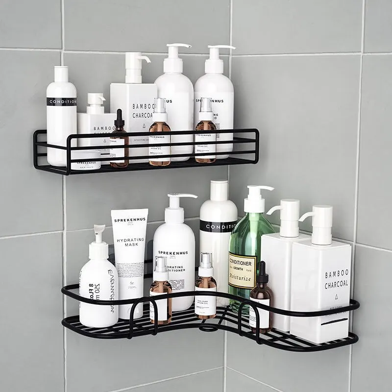 Prateleira De Banheiro De Parede, Prateleira De Chuveiro, Prateleira De Armazenamento De Shampoo, Canto De Especiarias De Cozinha, Sem Soco, Acessórios