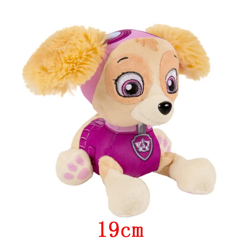 19 ซม.การ์ตูนสุนัข PAW ตุ๊กตา Plush Chase ROCK สัตว์สุนัขการ์ตูนตัวเลขการกระทําภาพยนตร์อุปกรณ์ต่อพ่วงเด็กคริสต์มาสของขวัญ