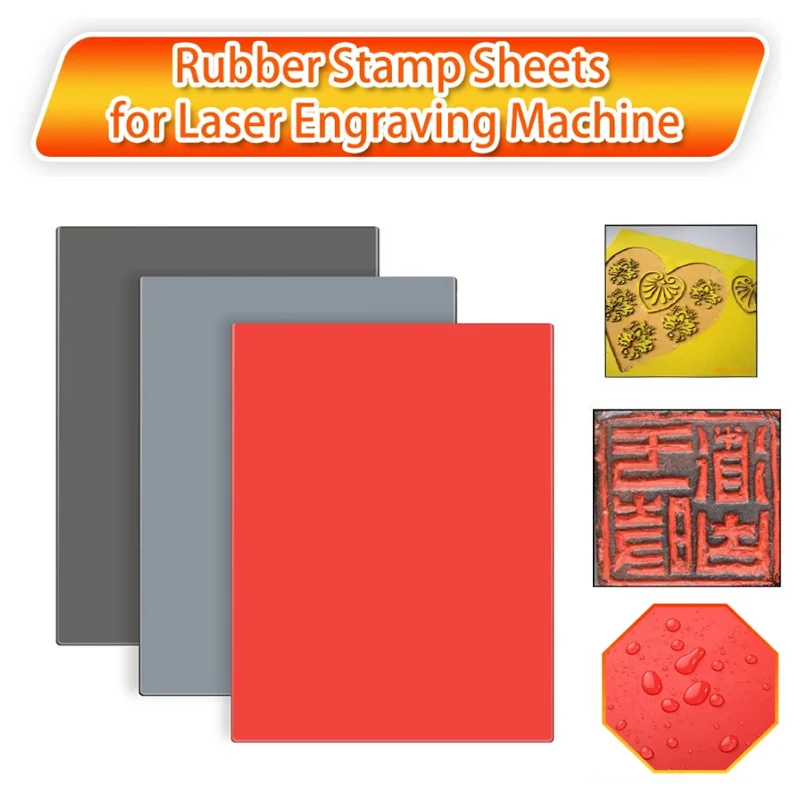 A4 Laser Rubber Stamp Sheet With adhesive Withstand Oil Abrasion Precise Engraving Printing Sealer Stamp for Laser DIY Art Desig