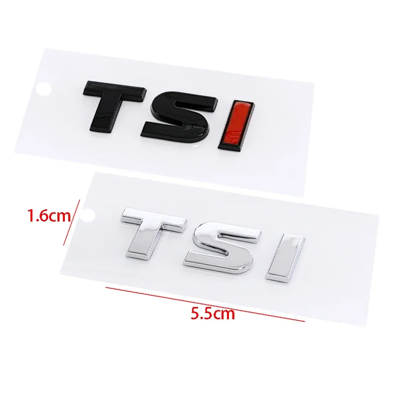 3D ABS cromo negro Logo TSI emblema letras insignia del maletero del coche para VW Polo Jetta Golf 4 5 6 7 8 MK4 MK6 MK7 TSI accesorios adhesivos