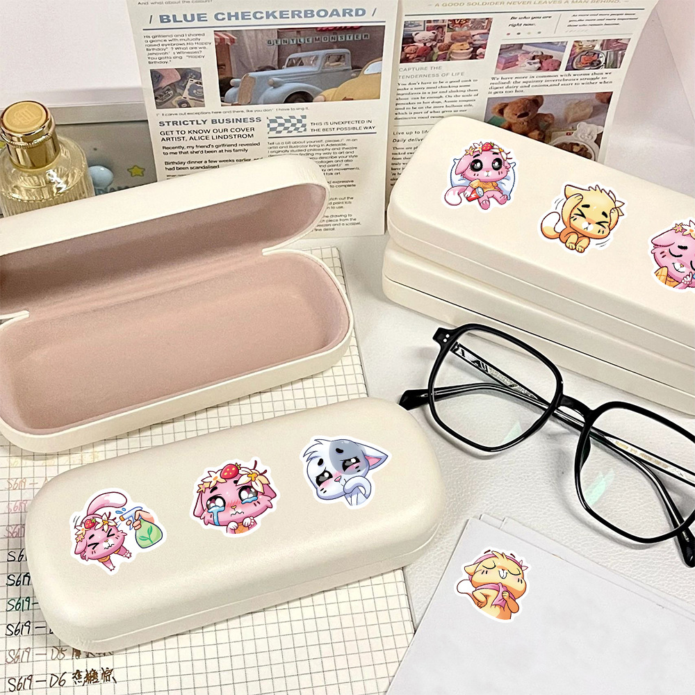 10/30/70 個かわいい猫ステッカーかわいい漫画動物デカール DIY ラップトップ電話ギター車バイクスケートボード荷物落書き子供のおもちゃ