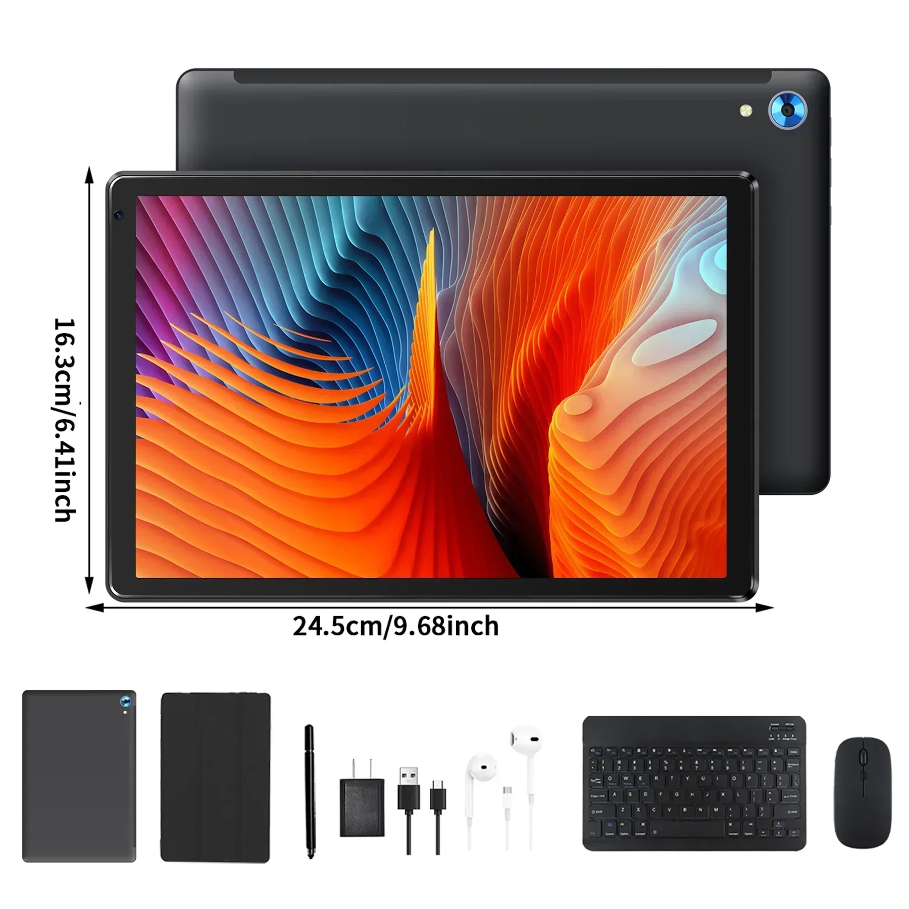 URAO C101L 10 Inch Android 15 Tablet A523 Octa Core Tablets 24GB+128GB 1 TB Expansion WiFi 6 5MP+8MP Camera Keyboard Mouse Set