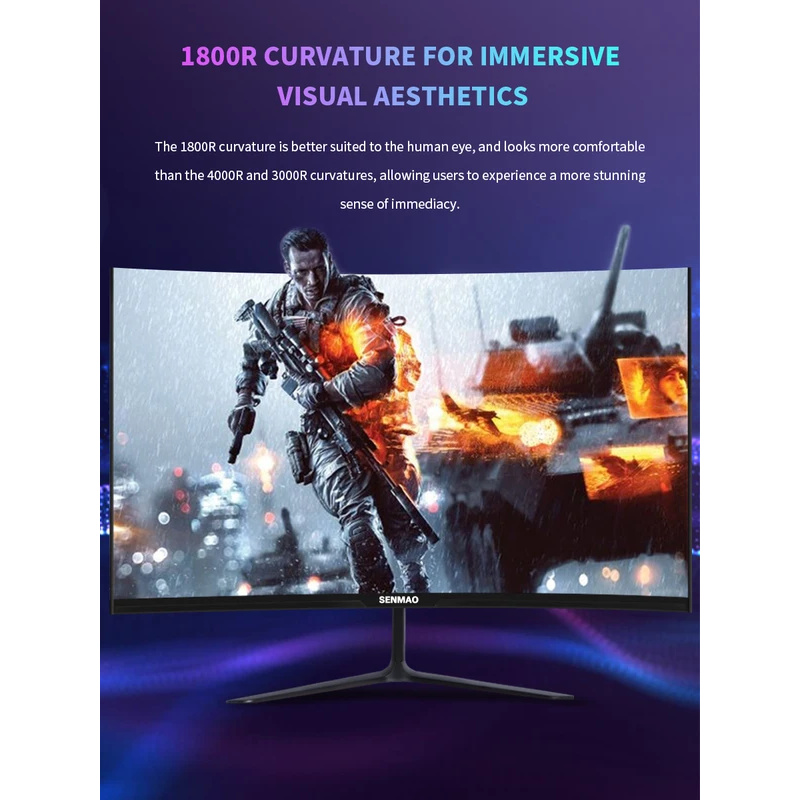 Senmao 27 inch PC Gamer monitor 75Hz MVA LCD display HD desktop gaming computer screen HDMI 1920*1080
