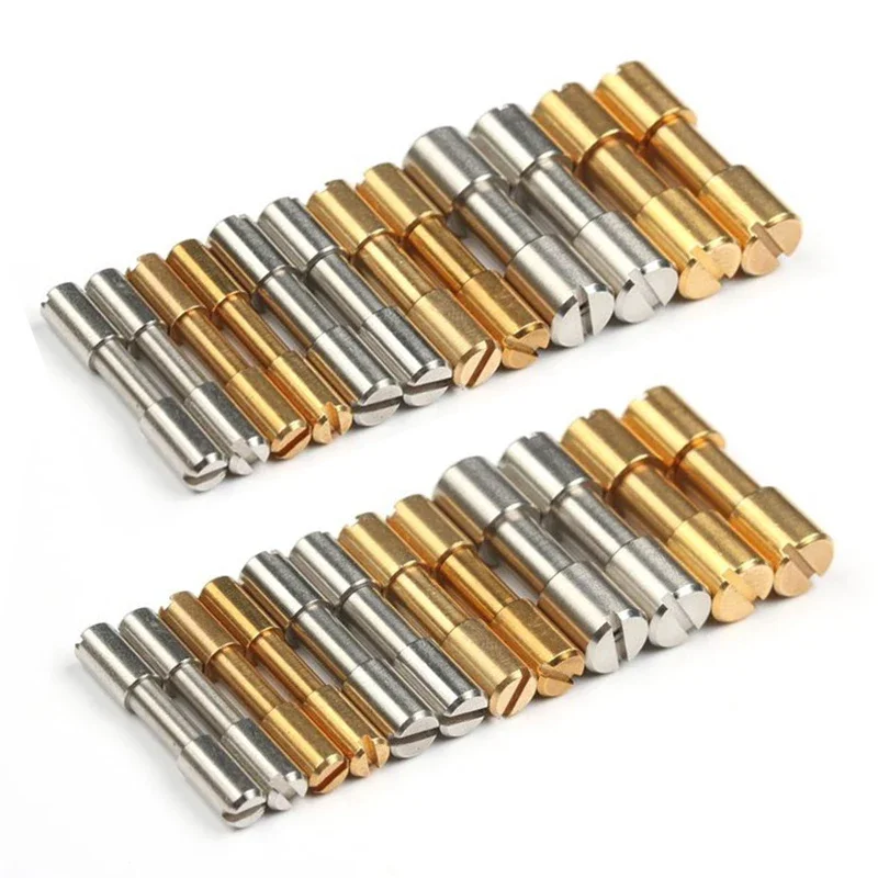 10 piezas de tornillos de sujeción de pernos de latón/acero inoxidable para mango de cuchillo DIY, tornillos de Material, remaches de sujeción de eje de cuchillo de bloqueo
