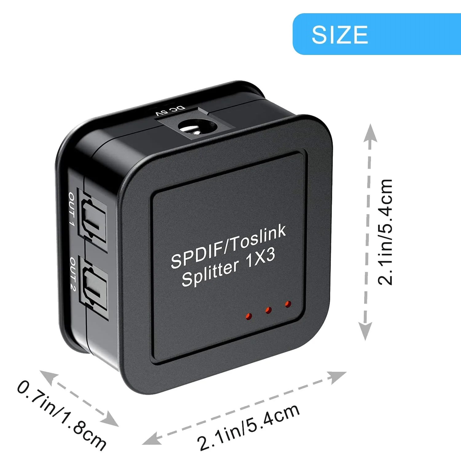 El más nuevo divisor de Audio óptico Digital 1X3, divisor de Audio de fibra óptica Digital SPDIF TOSLINK, 1 en 3 salidas, para DVD HDTV de rayos azules