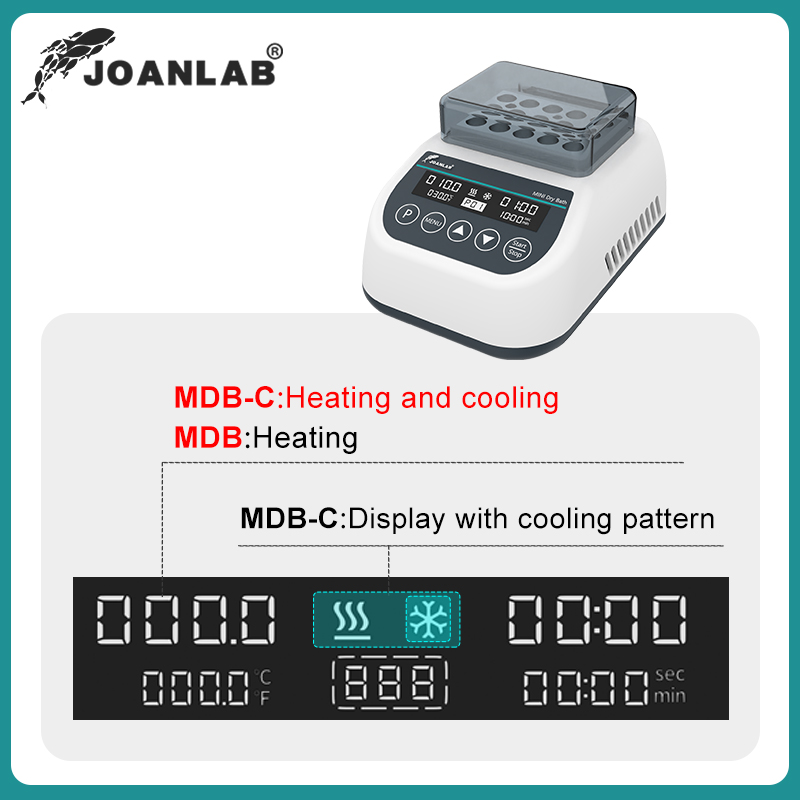 Joanlab Draagbare Mini Thermostatische Droge Bad Incubator Lab Verwarming Met Verwarming Blok Voor 0.2/0.5/1.5/2Ml Centrifugebuis