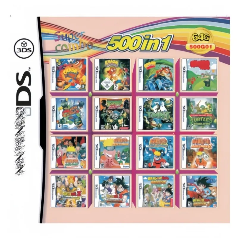 Hoge Kwaliteit 4300 IN 1 NDS-kaart Tape 23 IN 1 3DS NDS Game Card Combo Card MEGA MAN 39IN1 64 IN 1 Blote Kaart Engels Taal