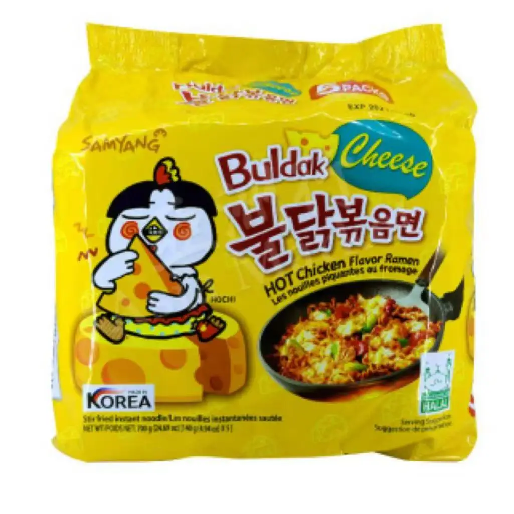 Samyang Cheese Spicy Chicken Noodles, 5 - pack Instant Noodles (140g x 5)