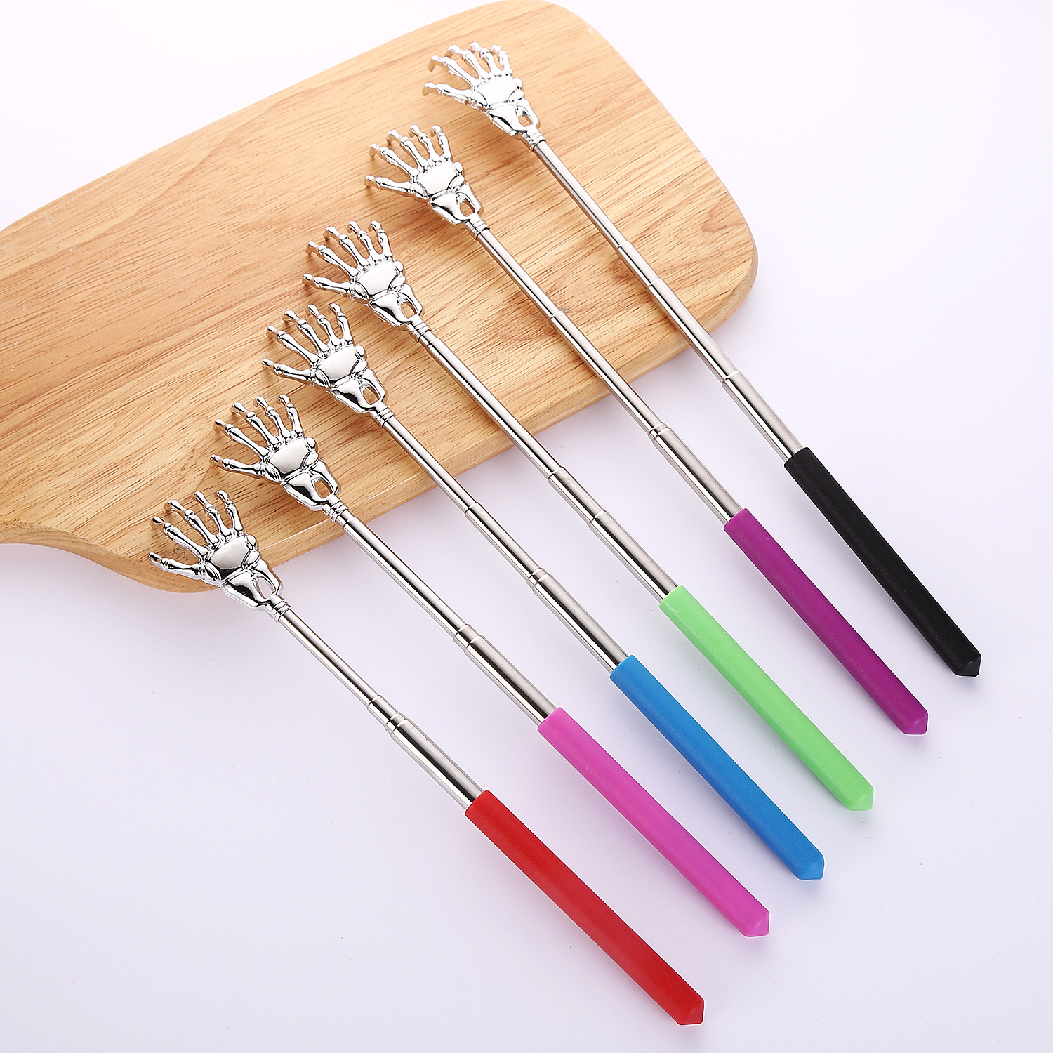 Portable Telescopic Back Scratcher Stainless Steel, Extendable 8.3-22.8" with Comfort Grip Handle Happy Health Products