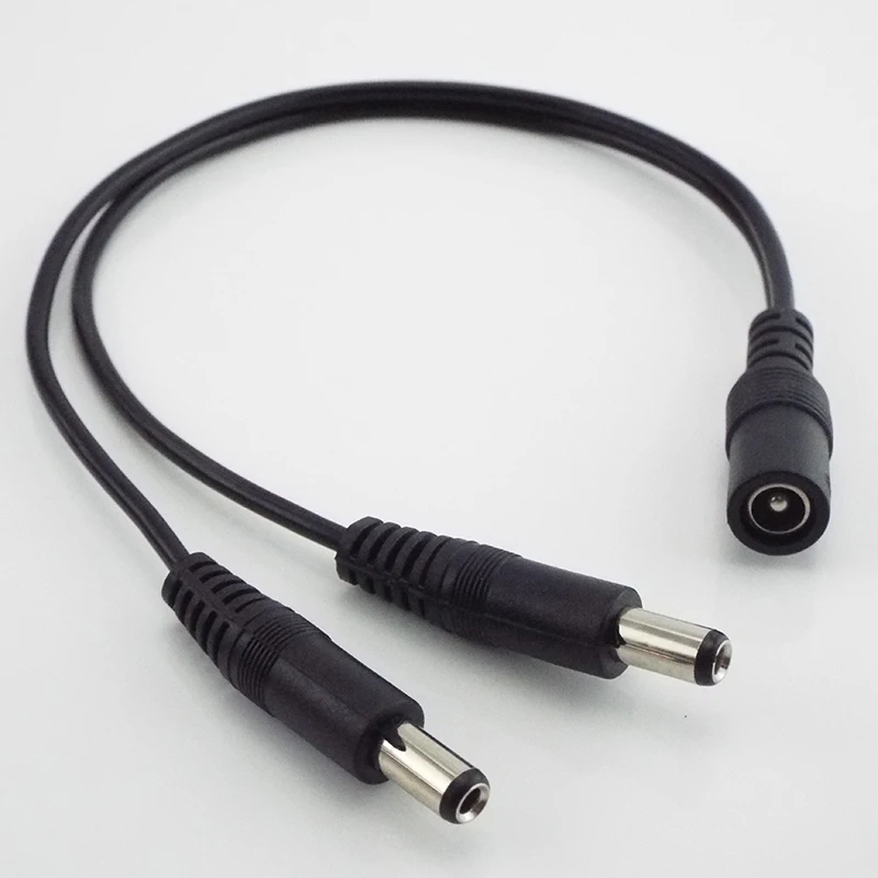 DC 1 หญิง 2 ชาย Power Splitter CABLE 2.1*5.5 มม.สําหรับกล้องวงจรปิดความปลอดภัยกล้อง DVR อุปกรณ์เสริม LED Light Strip E1