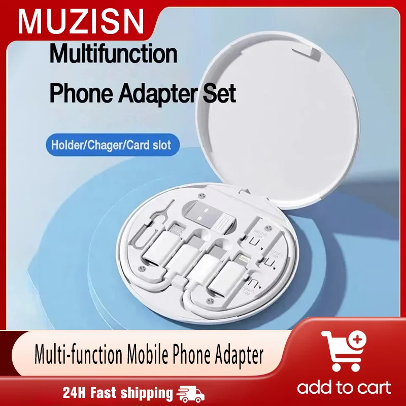 Adaptador de teléfono móvil USB C línea multifunción tomar tarjeta ranura para tarjeta de aguja para juego de conversión de iluminación USB A y tipo C a Micro