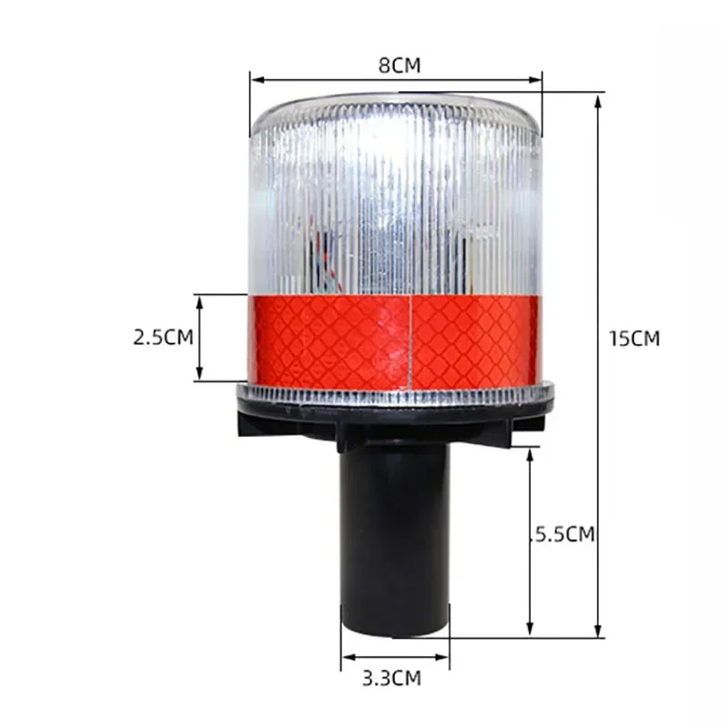LED Strobe Signal Light PC Shell Waterproof And Dust-proof Solar Traffic Warning Lights Road Construction Cones Barricade Lamps
